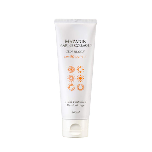 Mazarin Marine Collagen Sun Screen SPF50+ PA+++ Big Size 100ml For All Skin Type/3 IN 1(Brightening+Anti-Wrinkle+Sun Screen)/Made In Korea