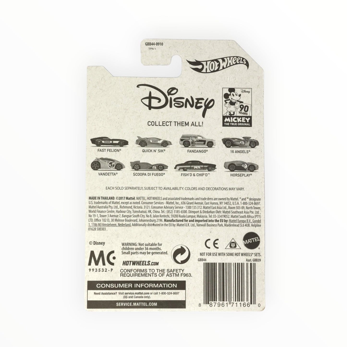 Hot Wheels 2019 Disney 90th Anniversary Edition (Pluto (16 Angels))