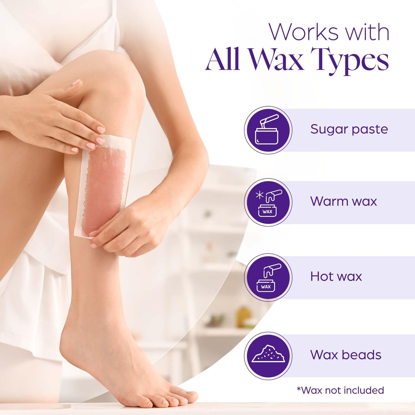 765 Professional Wax Strips for Waxing - Tear-Resistant Fabric Hair Removal Strips - 225 Large & 540 Small - Reusable for Warm Wax & Sugar Paste Beauty and Personal Care PURE AWARENESS