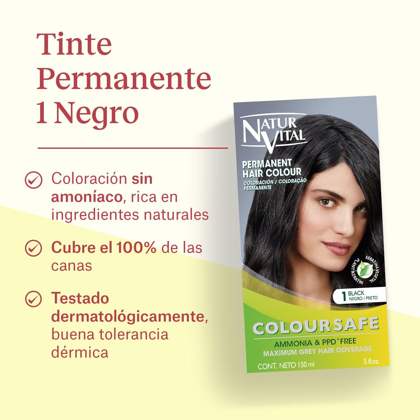 Permanent Hair Dye,Permanent Hair Color. Coloursafe, No Ammonia,Resorcinol,Parabens, or PDD. (~1 Black Hair)