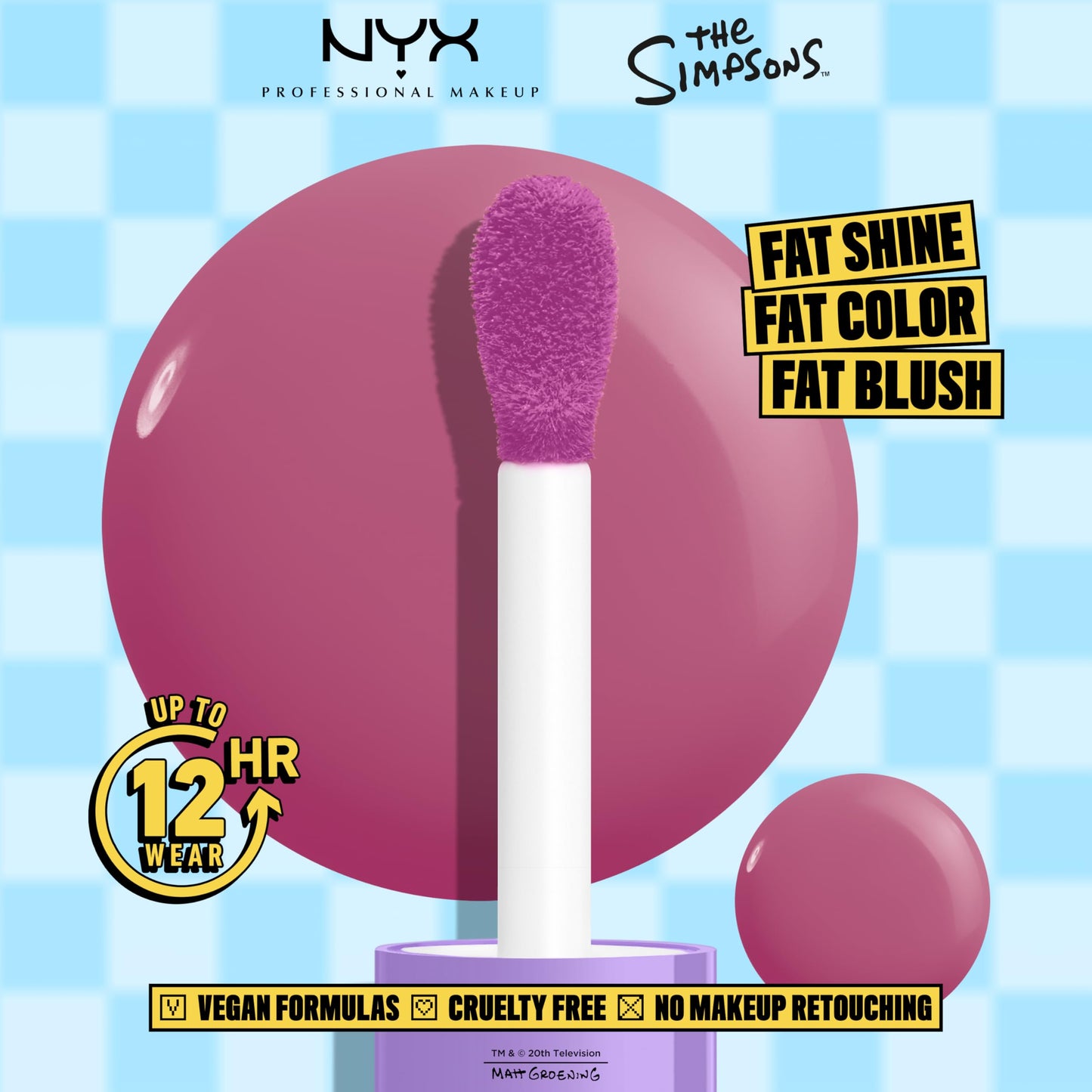 NYX PROFESSIONAL MAKEUP Saucy Sisters' Fat Cheeks Blush, Juicy Liquid Blush For A Radiant Pop of Color, The Simpsons Collaboration, Vegan