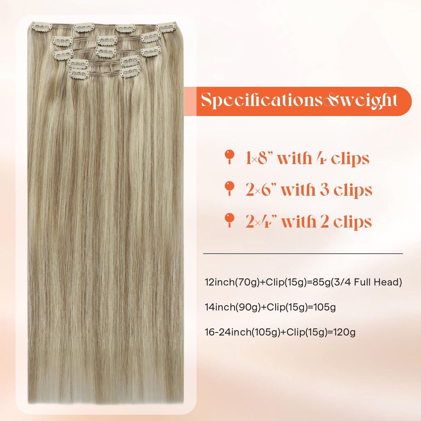 Sunny Hair Clip in Hair Extensions Real Human Hair Double Weft Remy Hair Clip in Extensions Human Hair for Women Full Head Multiple Brown 12 inch Beauty and Personal Care Sunny Hair