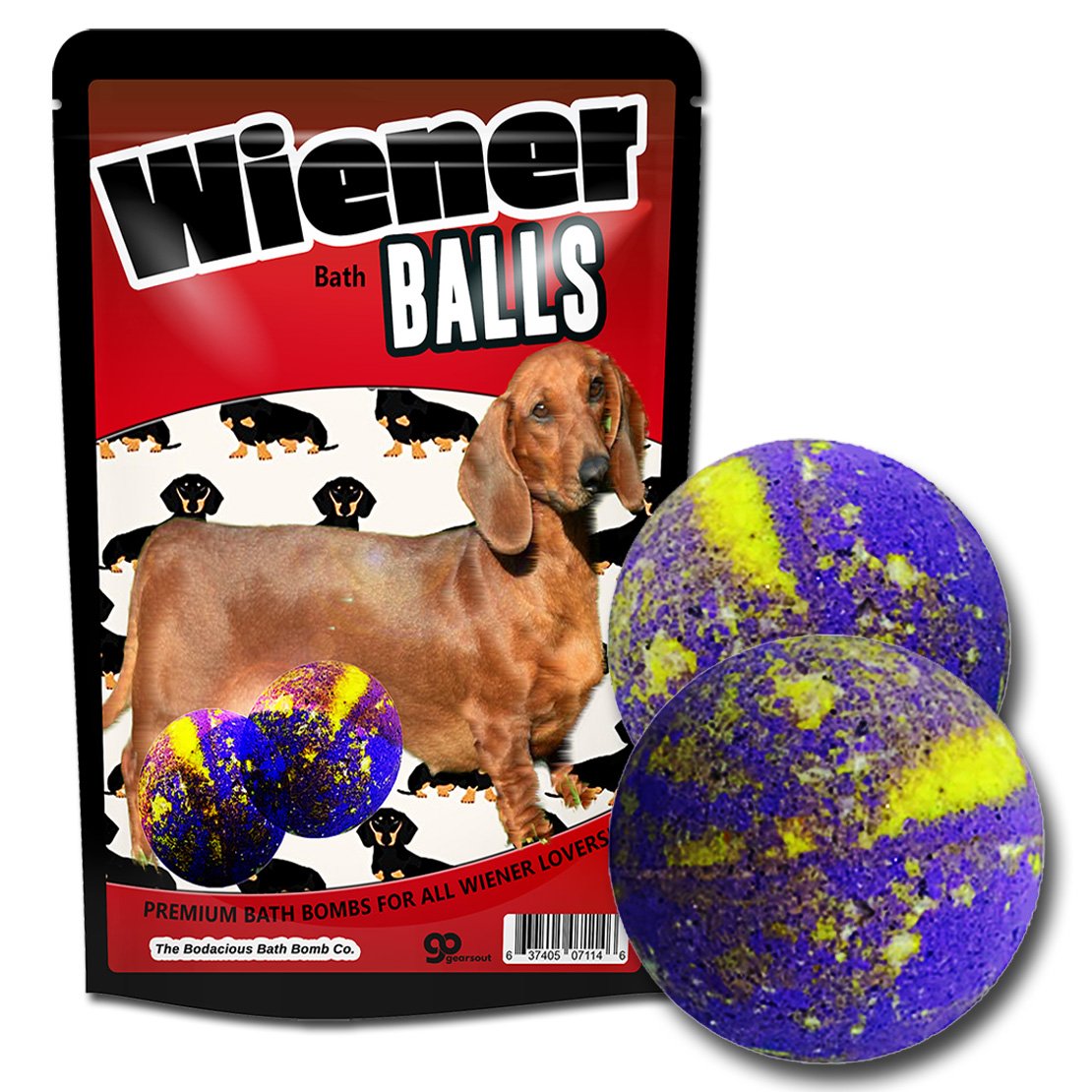 Wiener Balls Bath Bombs Funny Dachshund Gags for Dog Lovers XL Wiener Bombs Huge Bath Fizzers Weird Wiener Dog Bath Gags Jokes Weenie Dog Gags Funny…