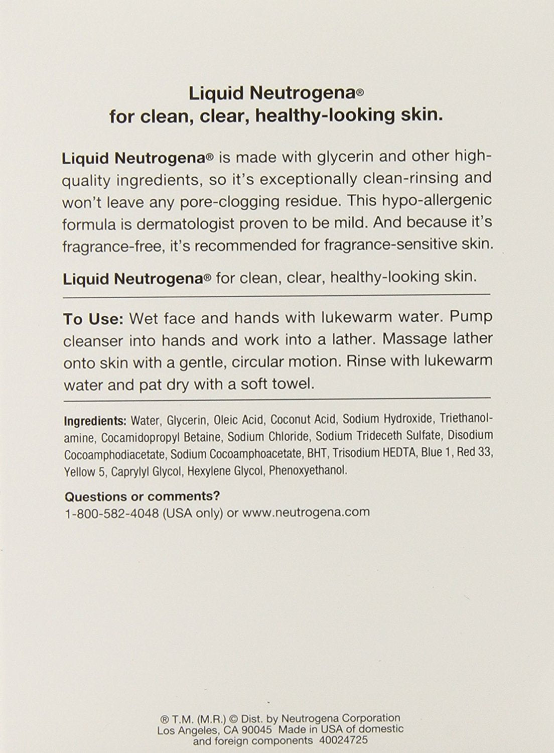 Neutrogena Liquid Facial onDdd Cleansing Formula, 8 Fl. Oz (3 Pack)