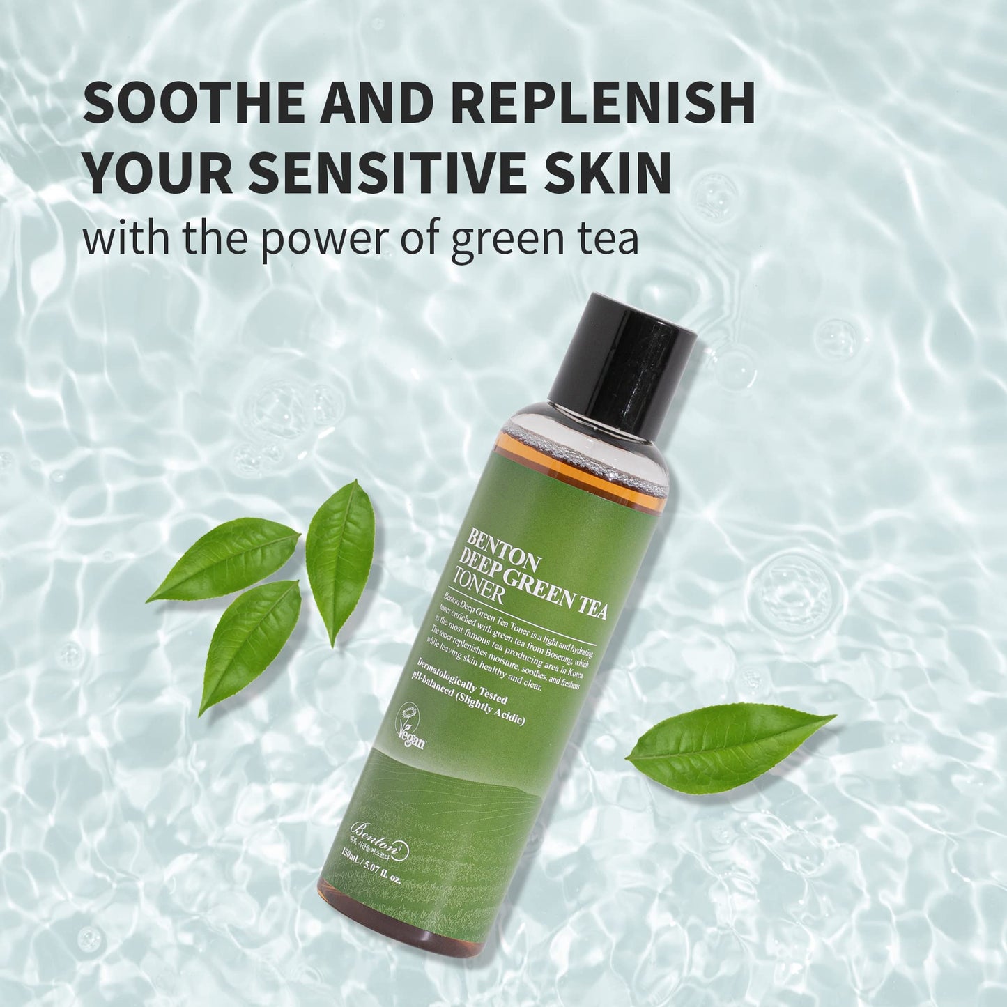 BENTON Deep Green Tea Toner - 150ml (5.07 fl.oz) for Face, Sensitive & Oily Skin