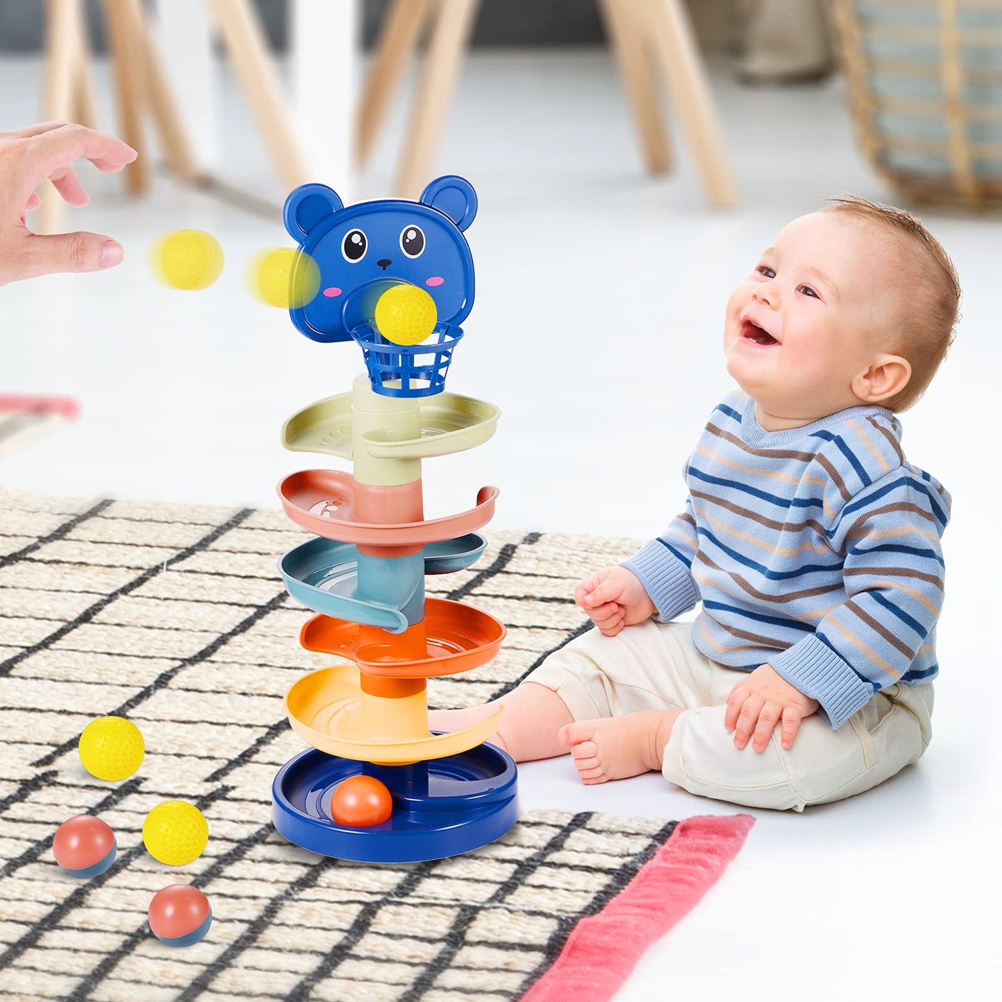 Beestech Ball Drop & Roll Tower – Educational Development Toy with 6 Balls for Toddlers Ages 2-4, Fun Activity Playset for Boys & Girls