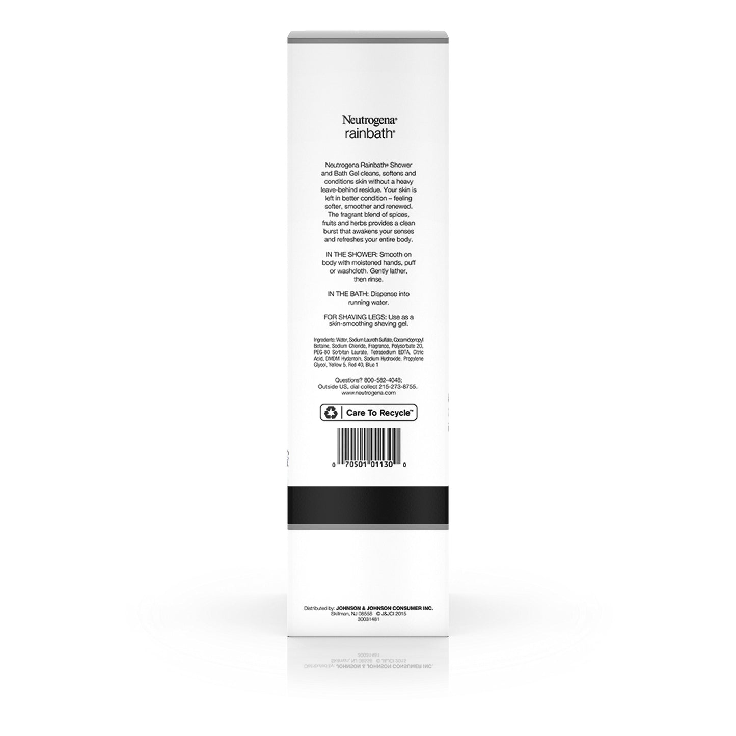 Neutrogena Rainbath Cleansing Shower & Bath Gel, Daily Moisturizing Body Wash Cleanser & Shaving Gel for Men & Women, Clean-Rinsing Creamy Lather