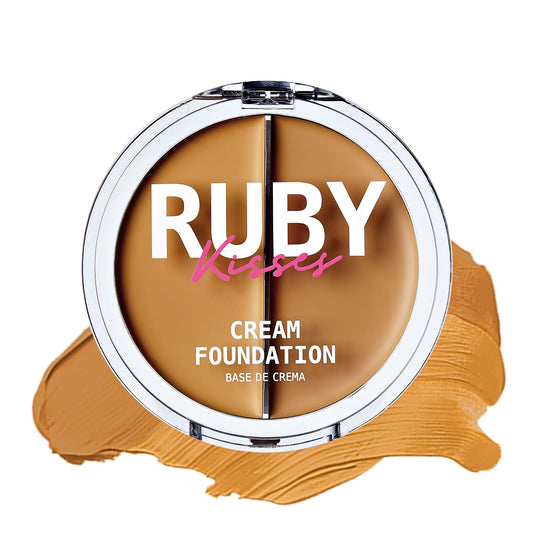Ruby Kisses 3D Face Creator Cream Foundation & Concealer, 12 Hours Long Lasting, Medium to Full Coverage, Non-Greasy, Ideal for Makeup & Contour