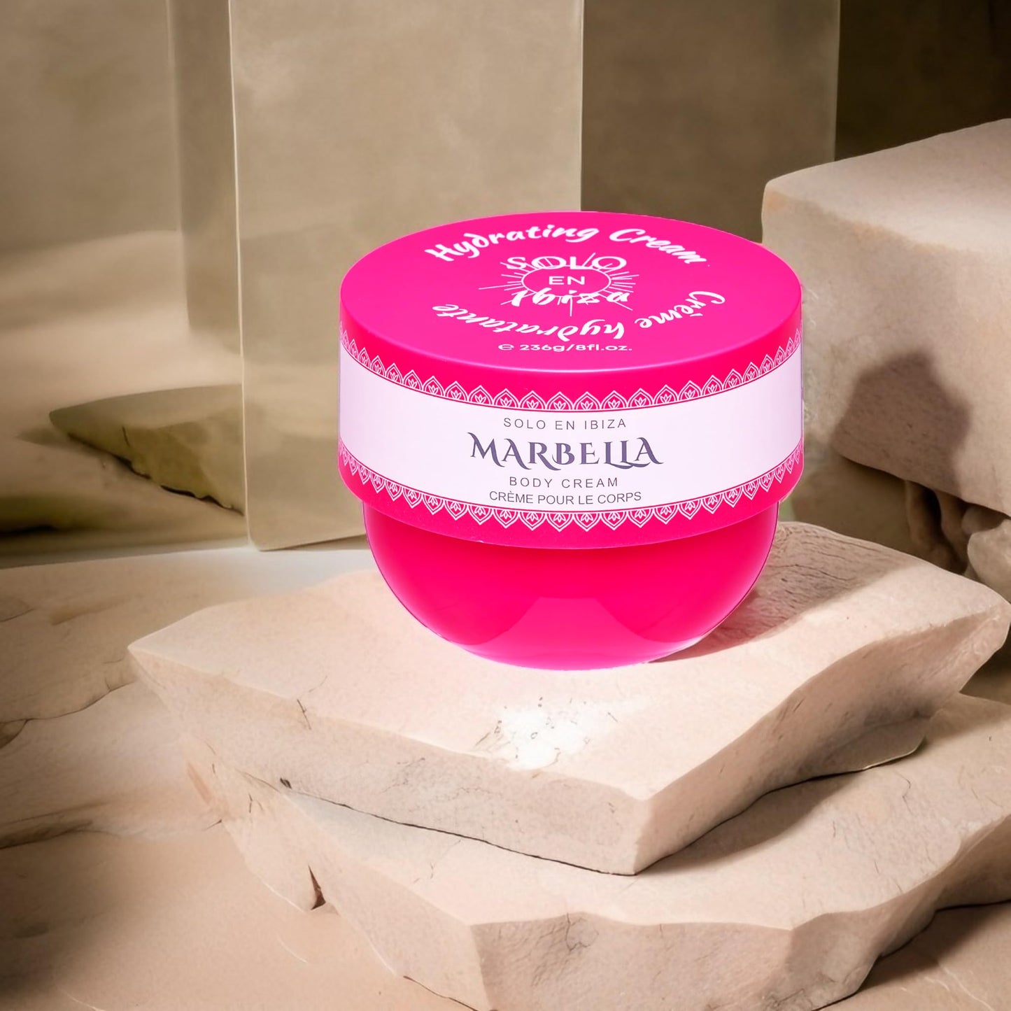 Solo en Bella Marbella Hydrating Body Cream, Pink, 8.1 oz