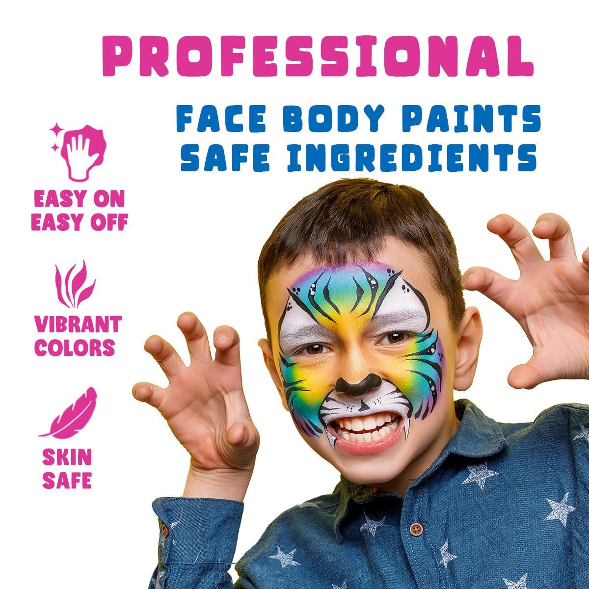 Bowitzki Face and Body Paint Split Cake 50g Body Painting Water Based Eyeliner Graphic Hydra Liner Makeup Glow Fluorescent Color Neon for Halloween