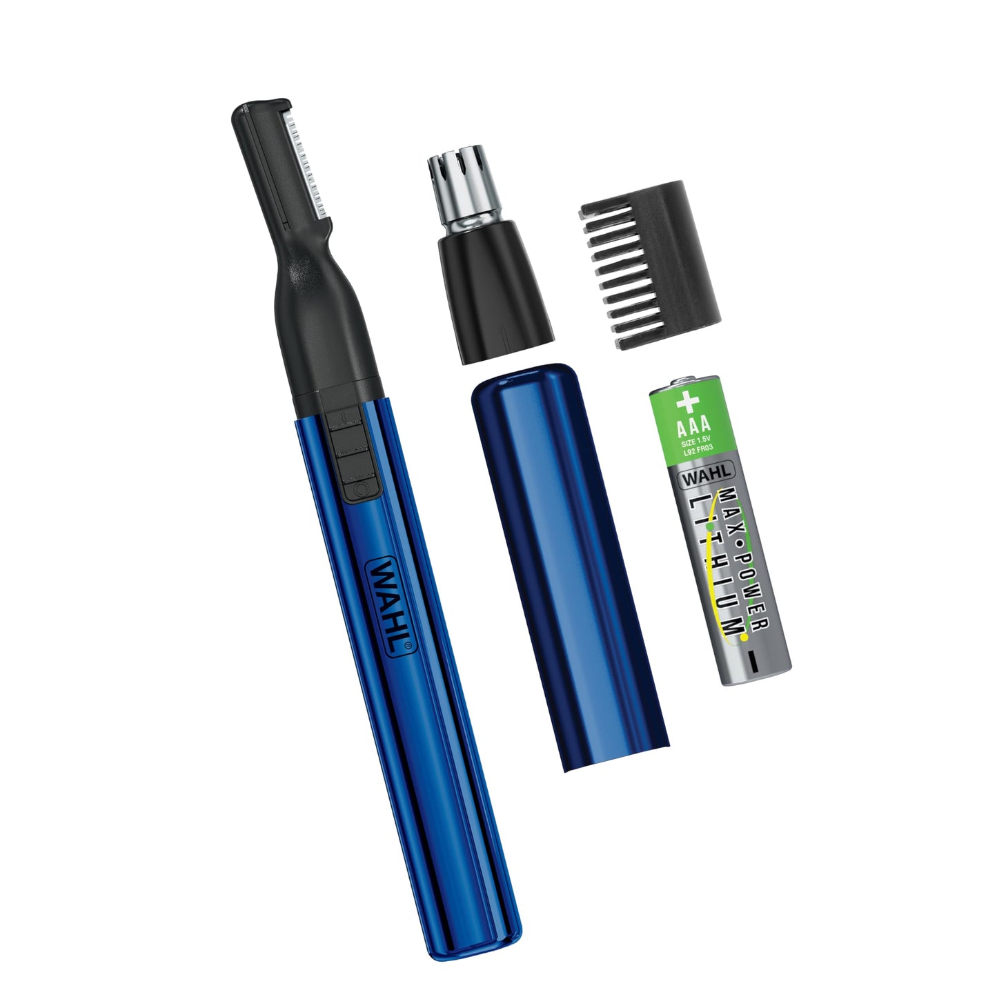 Wahl Lithium 2 in 1 Battery Pen Detail Touch Up Trimmer for Nose, Ear, Neckline, Eyebrow, & Other Detailing - Blue - by The Brand Used by Beauty and Personal Care Wahl