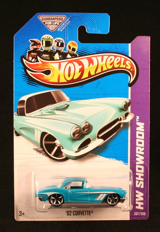 '62 CORVETTE (BLUE) HW SHOWROOM / CORVETTE 60TH 2013 Hot Wheels Basic Car 1:64 Scale Series Collector #207 of 250