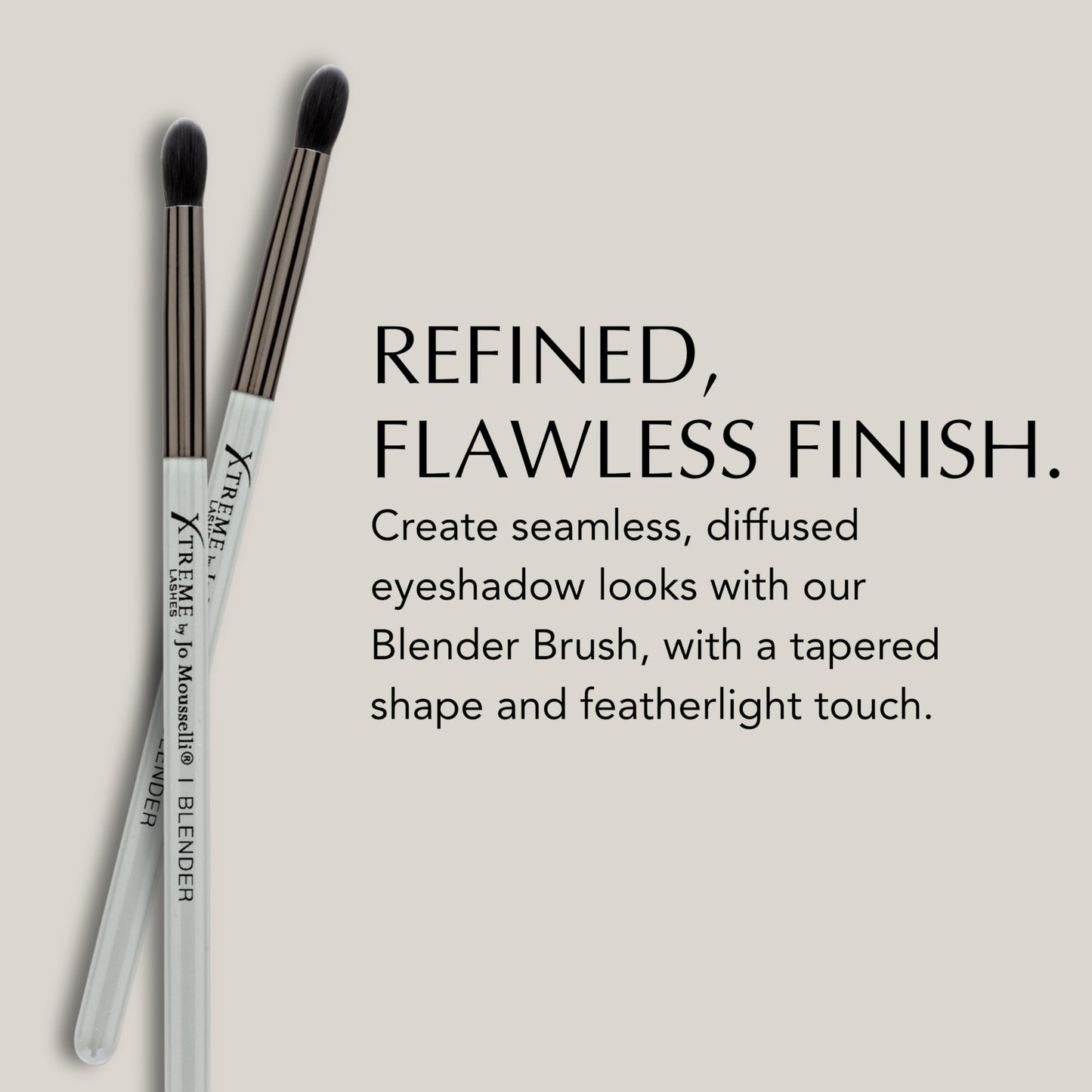 Xtreme Lashes Professional Blender Eye Makeup Brush, Gray, Blending Eye Brush for Seamless Eyeshadow Application, Lash Extension Safe, Hypoallergenic