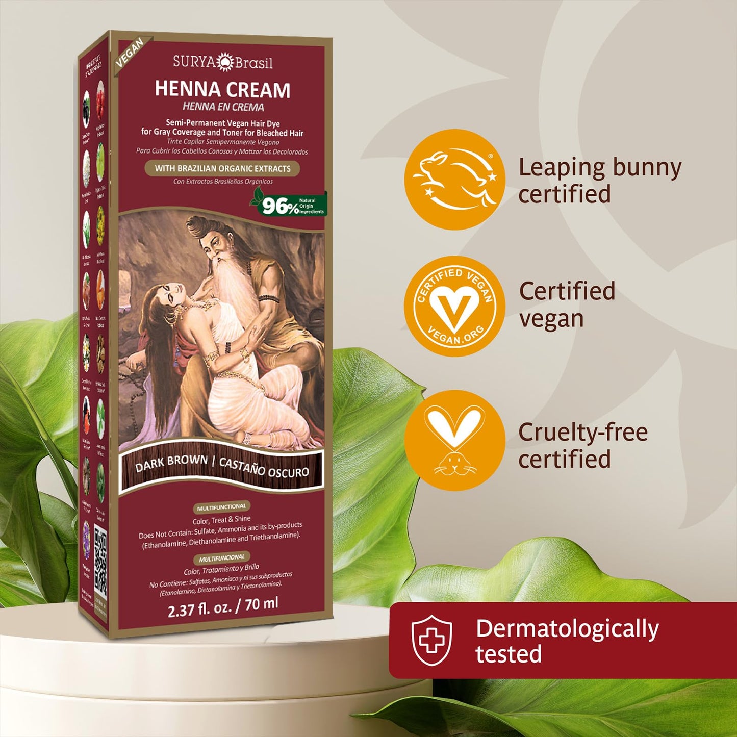 Surya Brasil Henna Dark Brown Cream - 2.37 Ounce