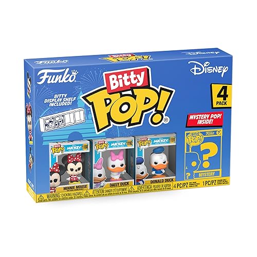 Funko Bitty POP! Disney - Minnie, 4-Pack - Minnie Mouse (red Dress), Daisy Duck, Donald Duck and A Surprise Mystery Mini Figure - 0.9 Inch (2.2 Cm)…