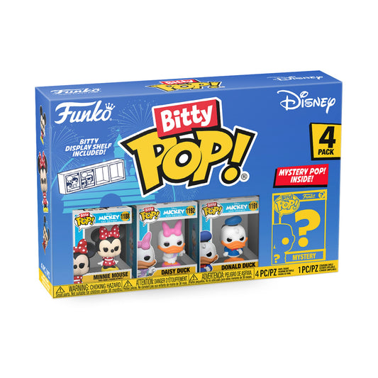 Funko Bitty POP! Disney - Minnie, 4-Pack - Minnie Mouse (red Dress), Daisy Duck, Donald Duck and A Surprise Mystery Mini Figure - 0.9 Inch (2.2 Cm)…