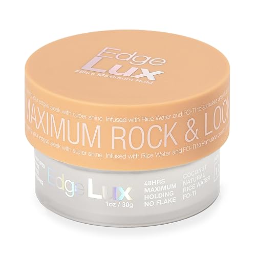 Lux Collection Edge Control Gel for 4C Hair - 48 Hour Maximum Hold Edge Control, Edge Lux with Castor Oil, Keratin & Biotin, Non-Flaking Styling Gel