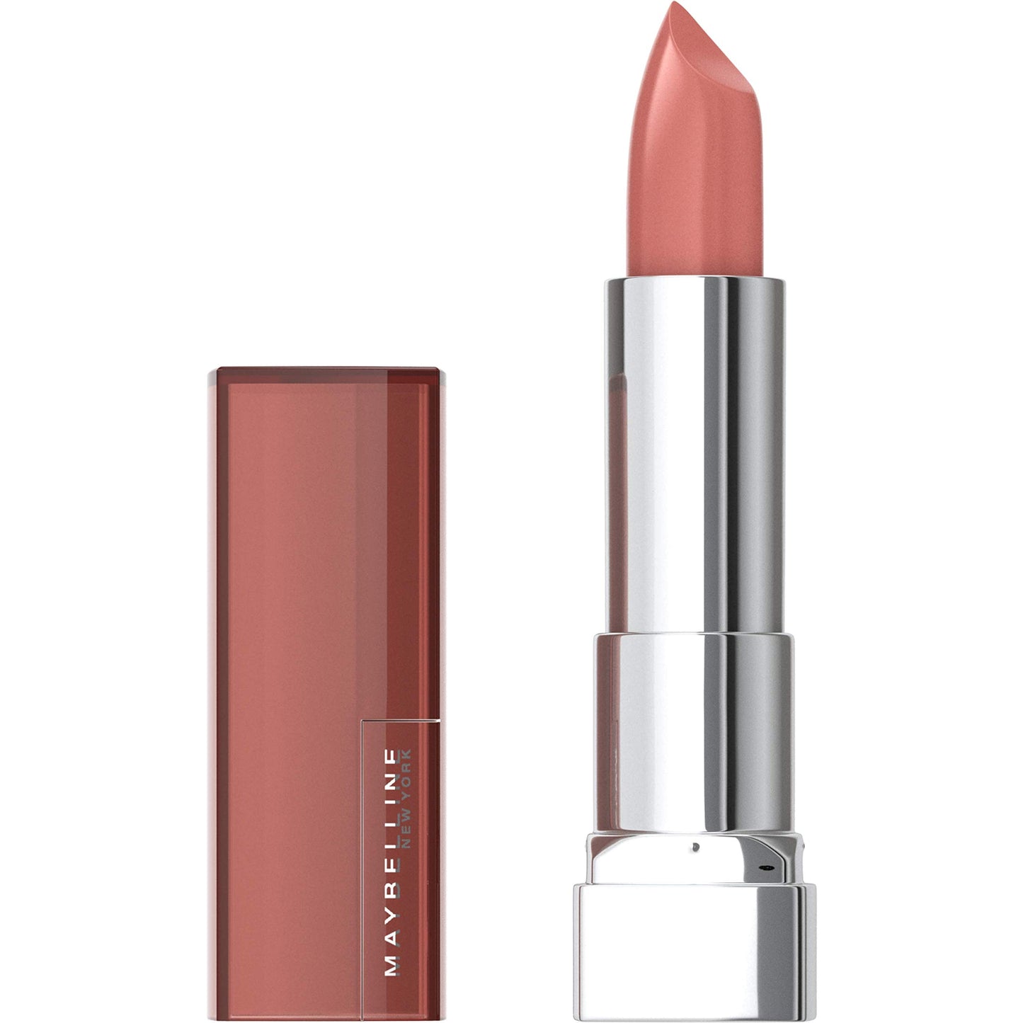 Maybelline Color Sensational Lipstick, Lip Makeup, Cream Finish, Hydrating Lipstick, Nude, Pink, Red, Plum Lip Color, Bare Reveal, 0.15 oz; (Packaging