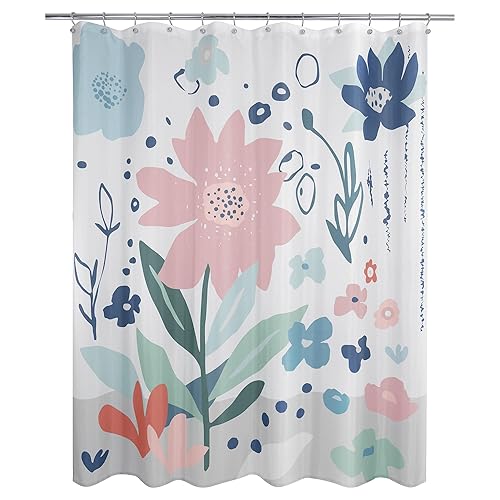 Allure Home Creation Summer Flower Polyester Fabric Printed Shower Curtain 70"x72"