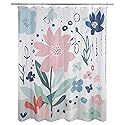 Allure Home Creation Summer Flower Polyester Fabric Printed Shower Curtain 70"x72"