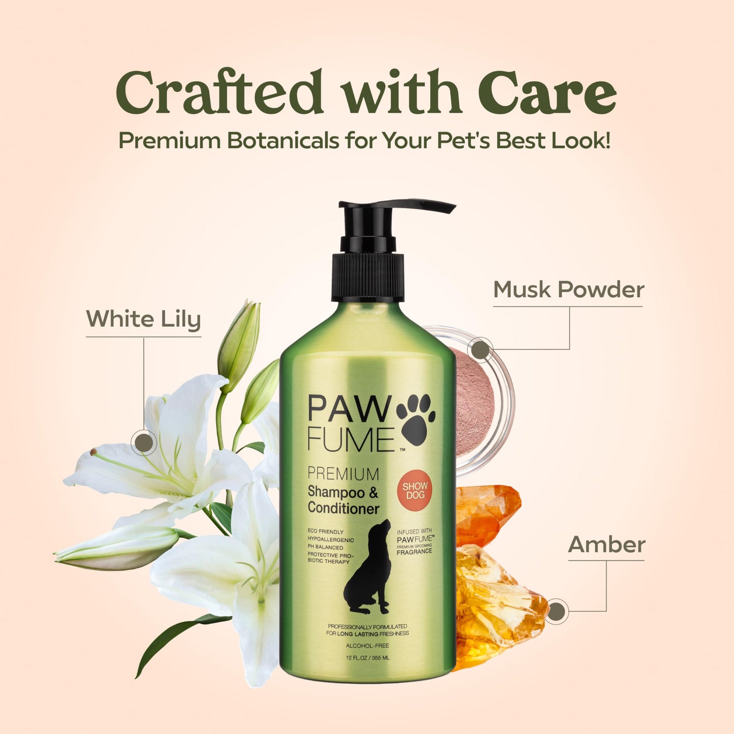 PAWFUME Deshedding Dog Shampoo & Conditioner – Nourishing, Detangling, pH-Balanced Formula for Silky Soft Coat, Salon Quality