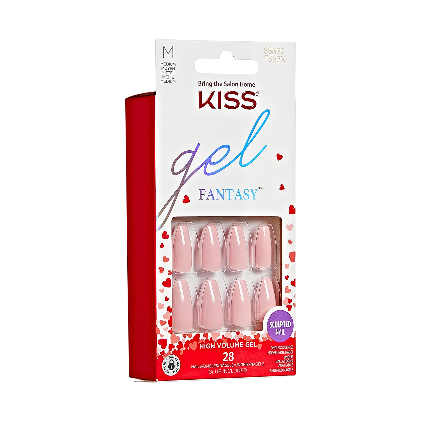 KISS Gel Fantasy Valentine’s Day Sculpted Nails, ‘XOXO’, 28 Count Beauty & Personal Care KISS