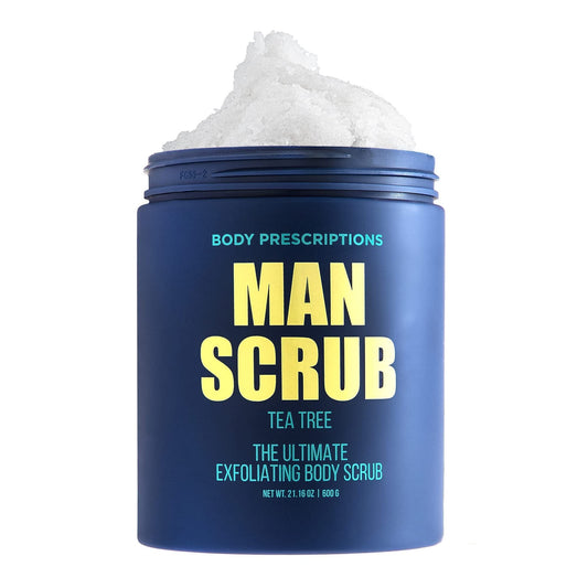 Body Prescriptions Men’s Exfoliating Body Scrub - Ultimate Skin Cleansing Wash in Jar with Twist-Top Lid, For All Skin Types, 21 Ounce (Pack of 1)