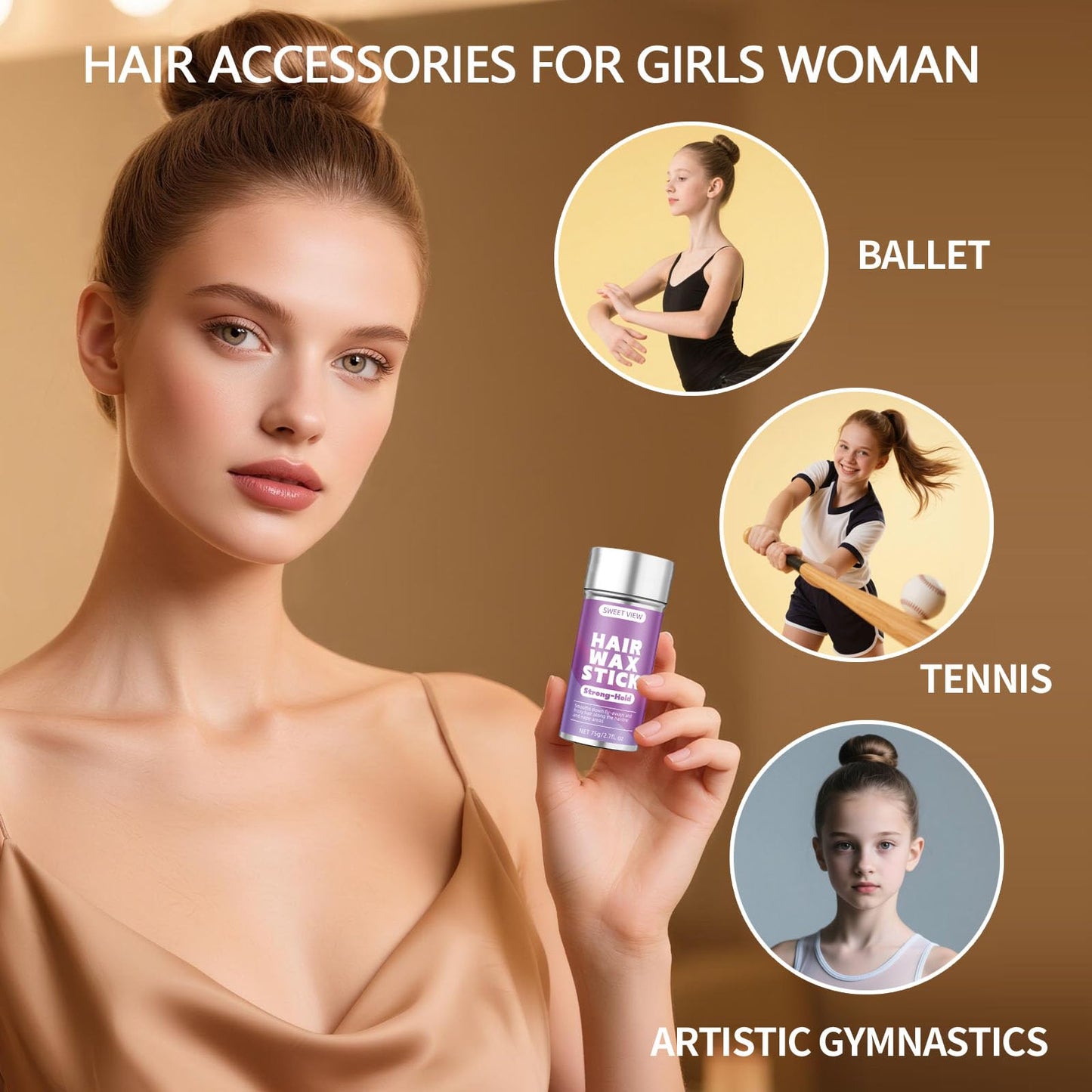 SWEET VIEW Hair Wax Stick & Slick Back Brush Beauty and Personal Care SWEET VIEW