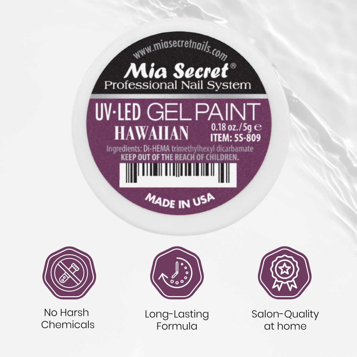 Mia Secret Professional Nail System UV/LED Gel Paint - 5 grams (Hawaiian) Beauty & Personal Care Mia Secret