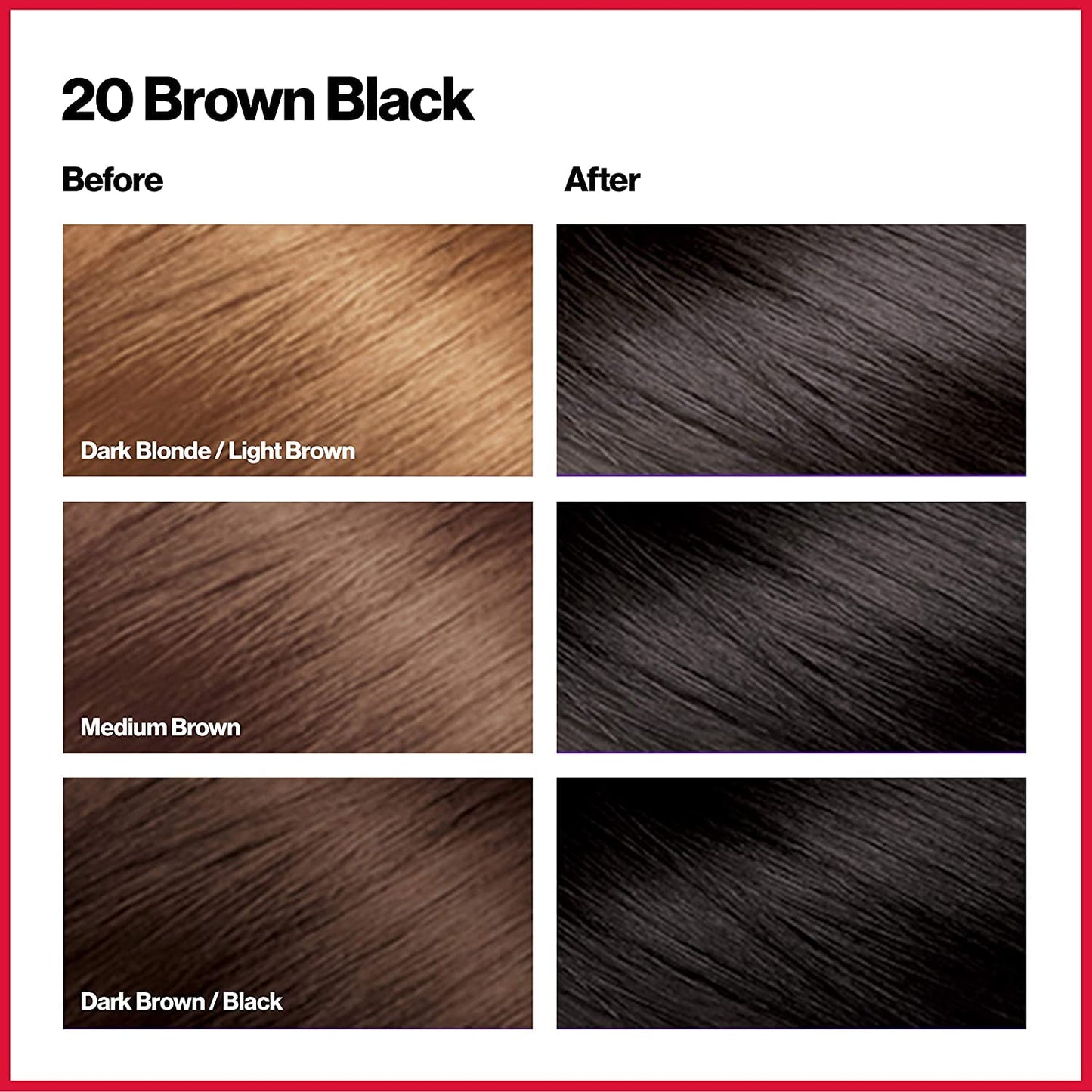 Revlon Permanent Hair Color, Permanent Hair Dye, Colorsilk with 100% Gray Coverage, Ammonia-Free, Keratin and Amino Acids, 20 Brown Black, 4.4 Oz