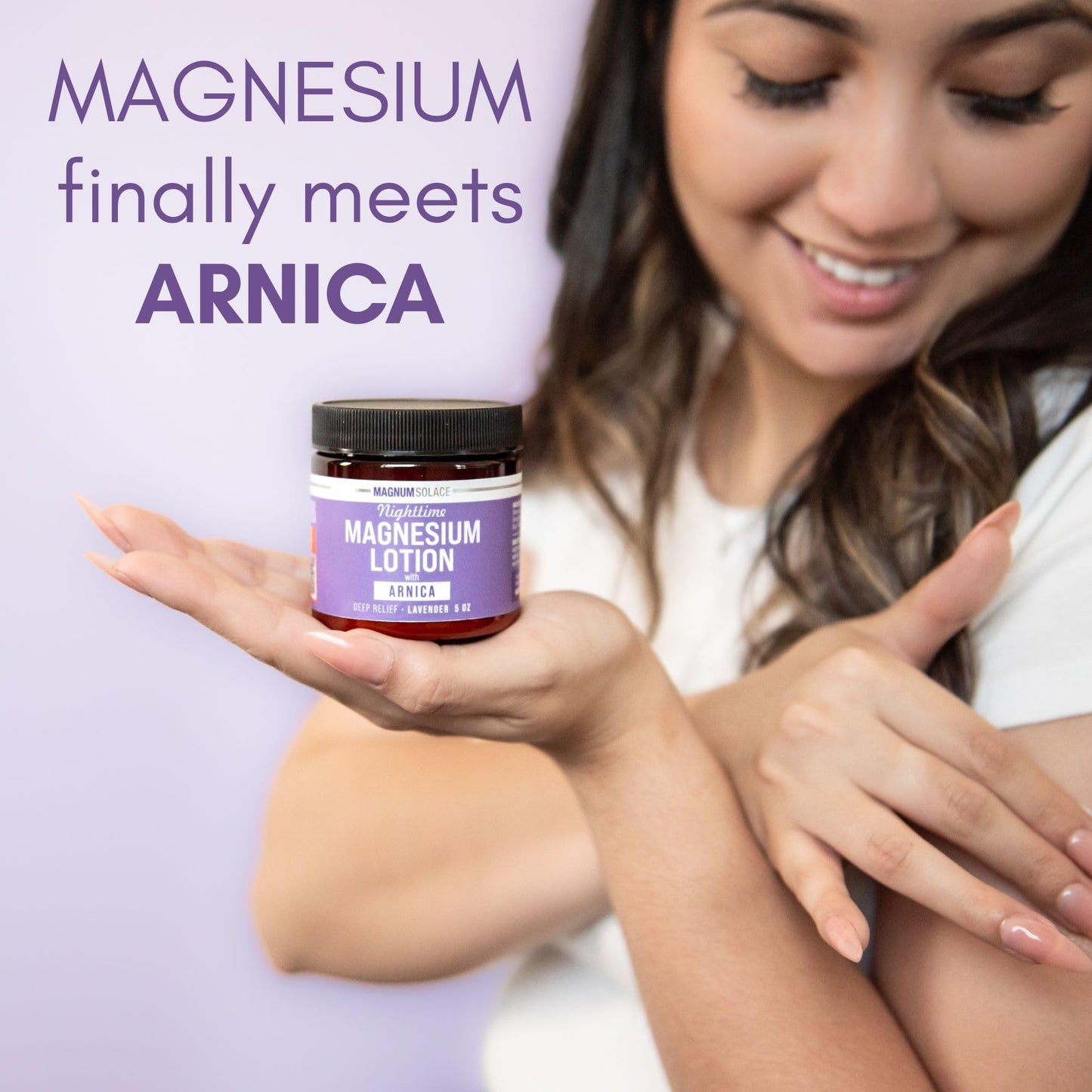 Magnum Solace Nighttime Magnesium Lotion with Arnica - Highly Concentrated Magnesium for Muscles & Joints - Apply to Legs or Feet Before Bed Beauty and Personal Care Magnum Solace
