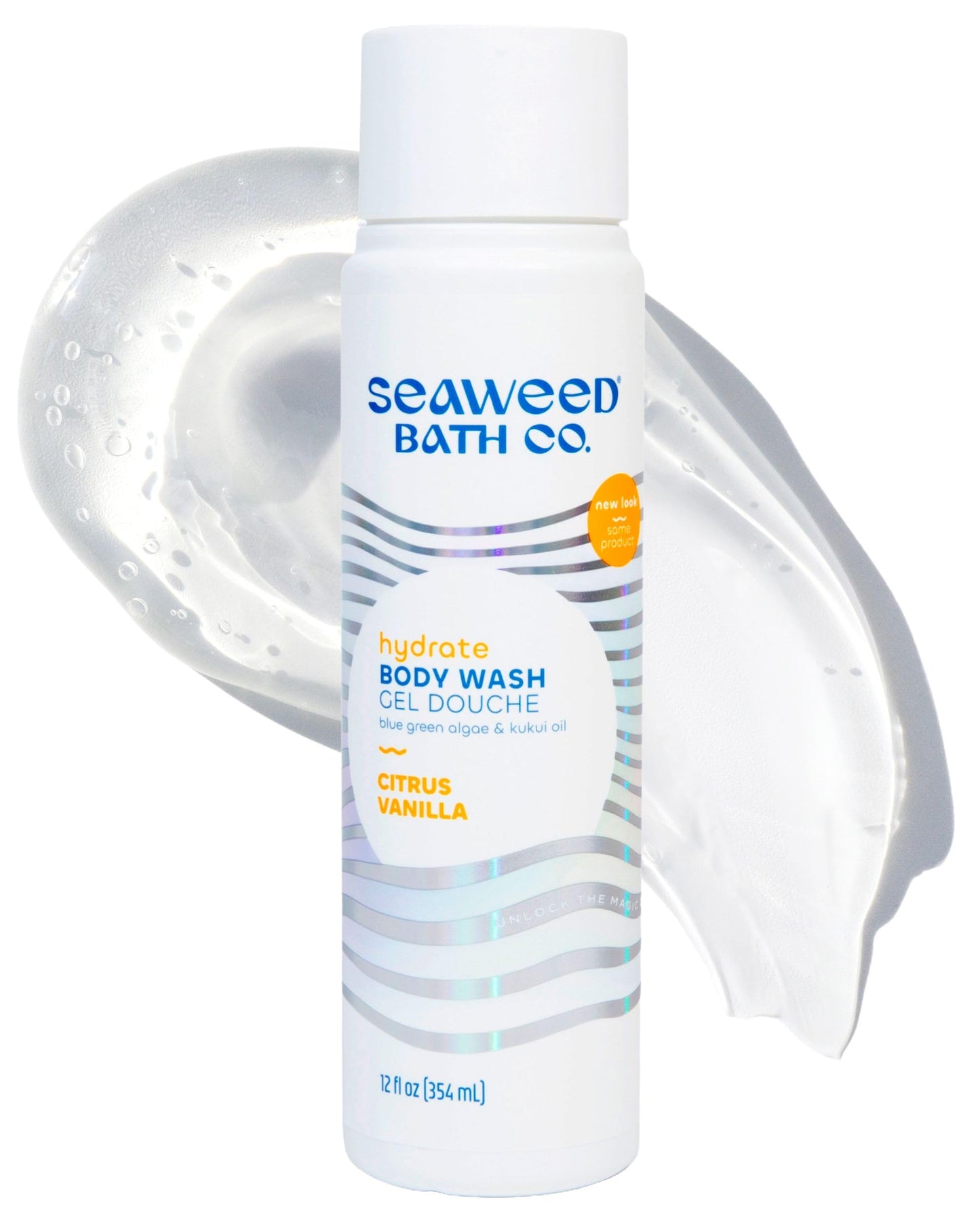Seaweed Bath Co. Hydrate Body Wash - Citrus Vanilla - Foaming Shower Gel Cleanser with Natural Ingredients - Vegan, Paraben and Sulfate Free -