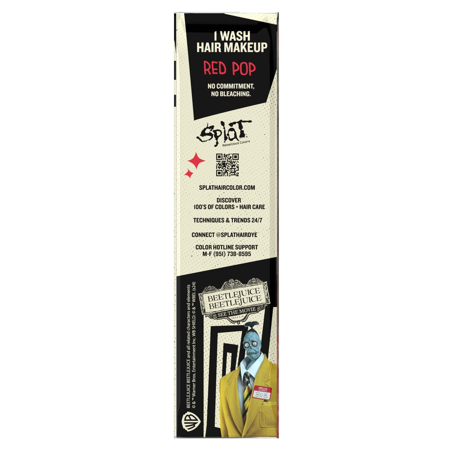Beetlejuice Beetlejuice Splat 1-Wash Temporary Hair Dye, Red Pop