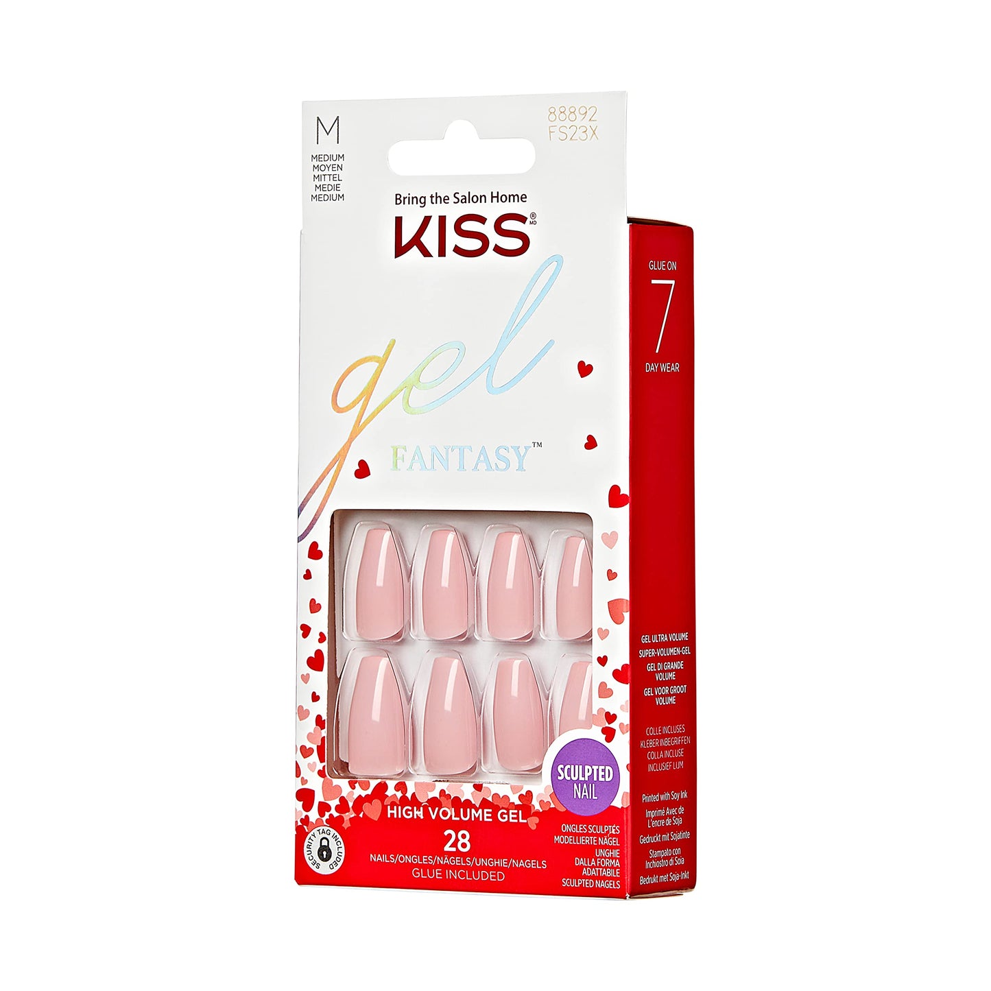 KISS Gel Fantasy Valentine’s Day Sculpted Nails, ‘XOXO’, 28 Count Beauty & Personal Care KISS