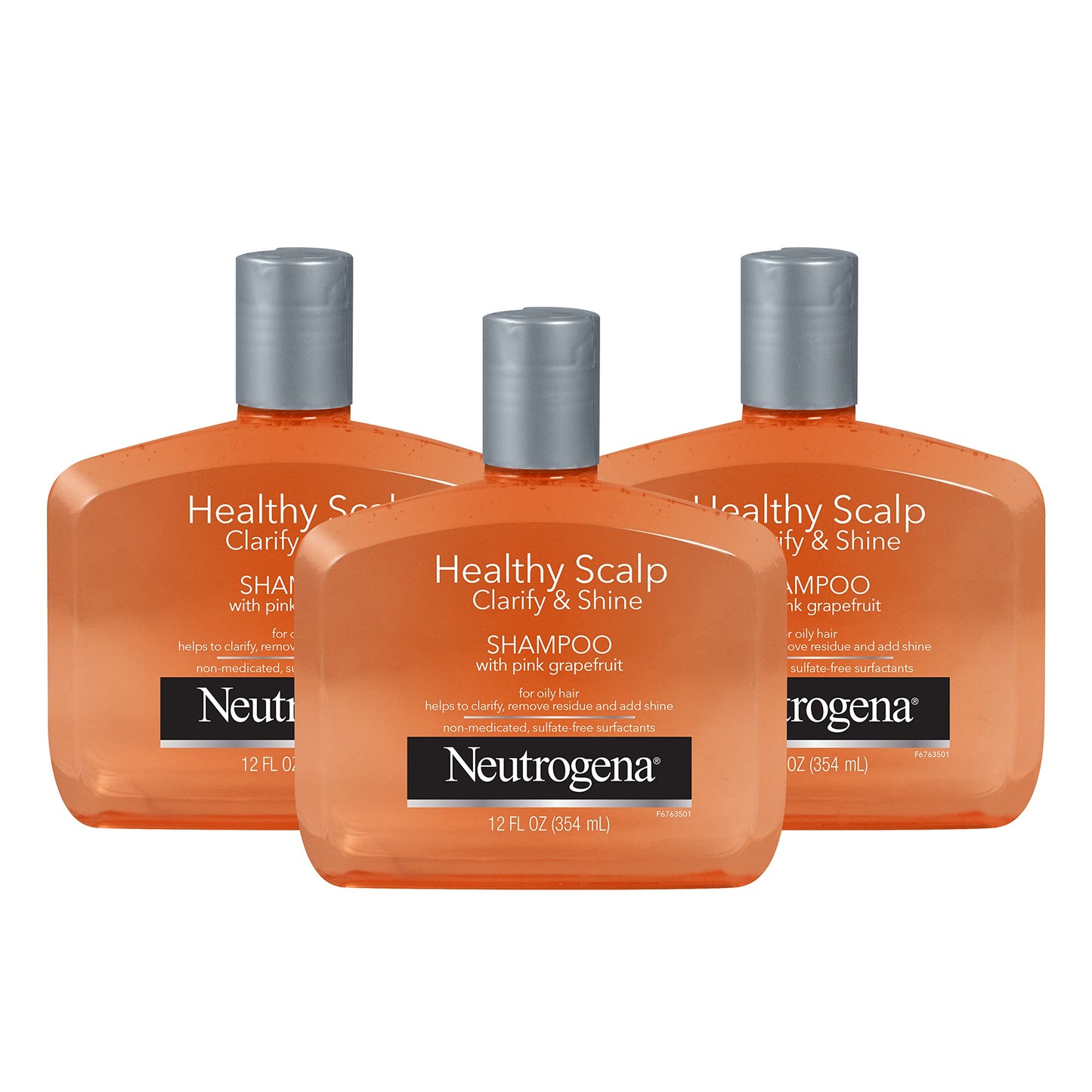 Neutrogena Exfoliating Healthy Scalp Clarify & Shine Shampoo for Oily Hair and Scalp, Anti-Residue Shampoo with Pink Grapefruit, pH-Balanced, Paraben