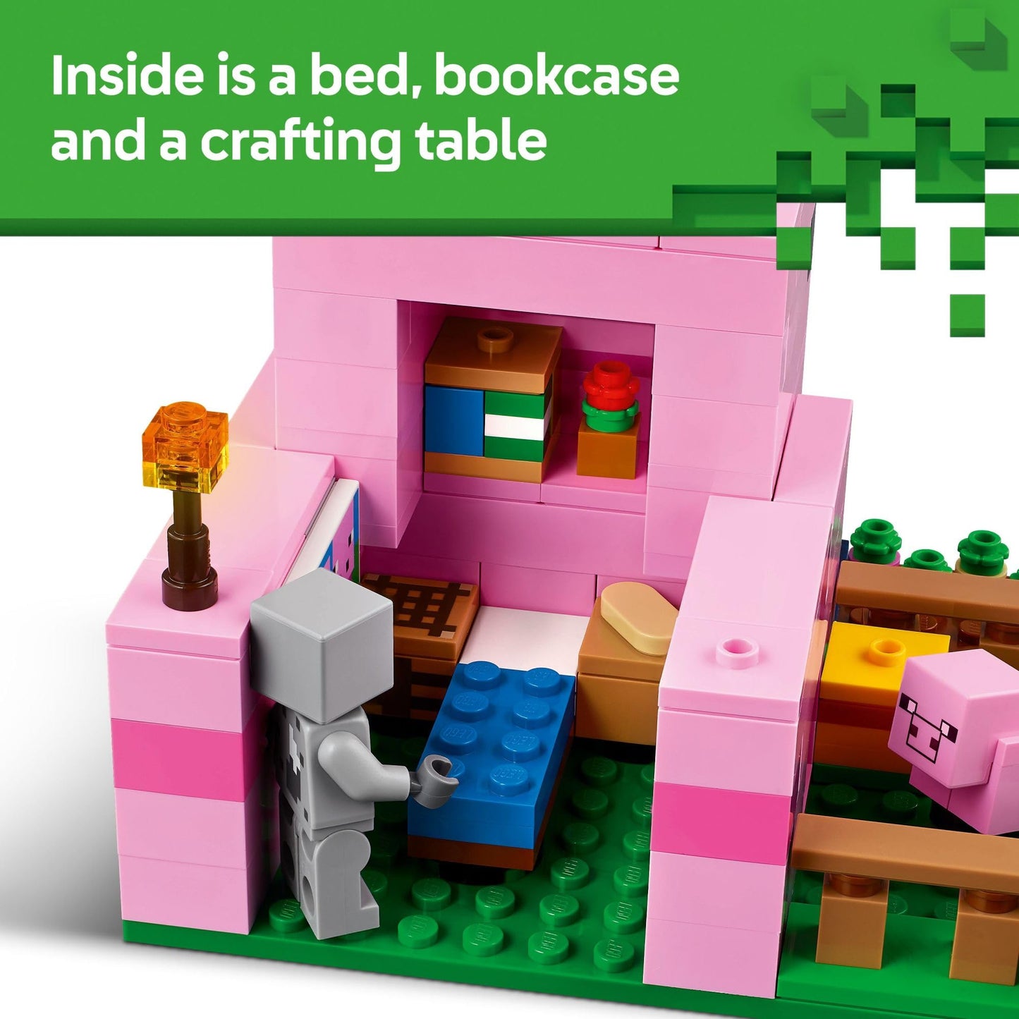 LEGO Minecraft The Baby Pig House 21268, Building Toy with 2 Minifigures for Pretend Play, Fun Gift for Kids, Boys & Girls Ages 7+