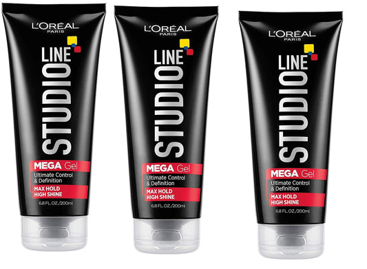 L'Oreal Paris Studio Line Mega Hair Gel, 6.8 Fluid Ounce Pack of 3
