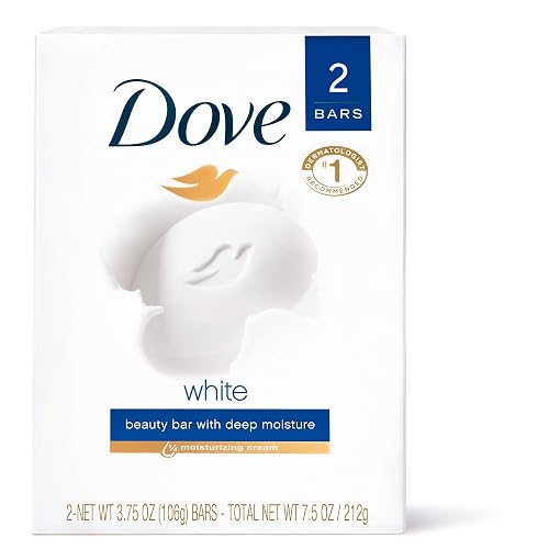 Dove Beauty Bar Gentle Cleanser gor Softer and Smoother Skin with 1/4 Moisturizing Cream White Effectively Washes Away Bacteria, Nourishes Your Skin