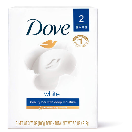 Dove Beauty Bar Gentle Cleanser gor Softer and Smoother Skin with 1/4 Moisturizing Cream White Effectively Washes Away Bacteria, Nourishes Your Skin