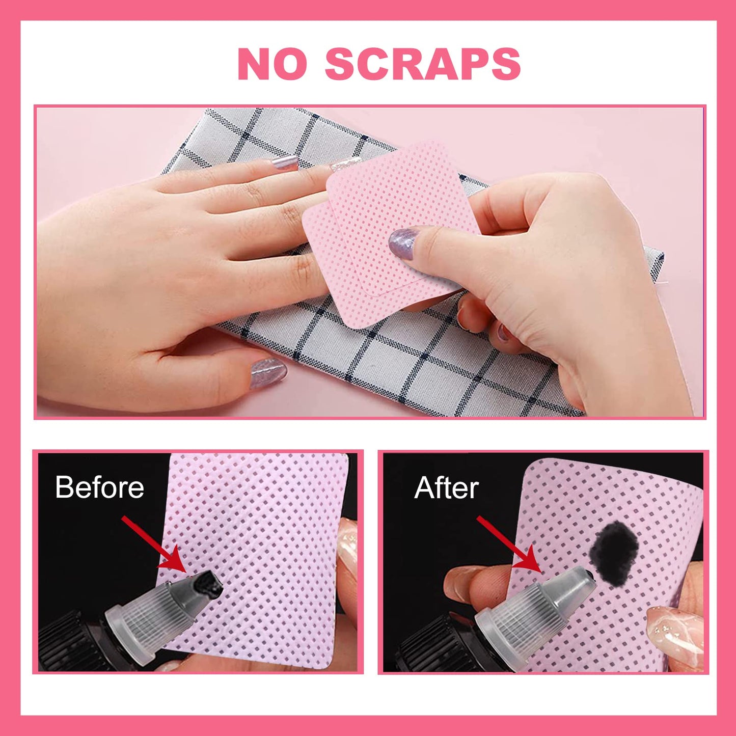 NXJ INFILILA Lint Free Nail Wipes, 540PCS Non-Woven Fabric Dry Nail Prep Wipes, Absorbent Acetone Nail Polish Remover Lash Extensions Glue Nail Beauty and Personal Care NXJ INFILILA