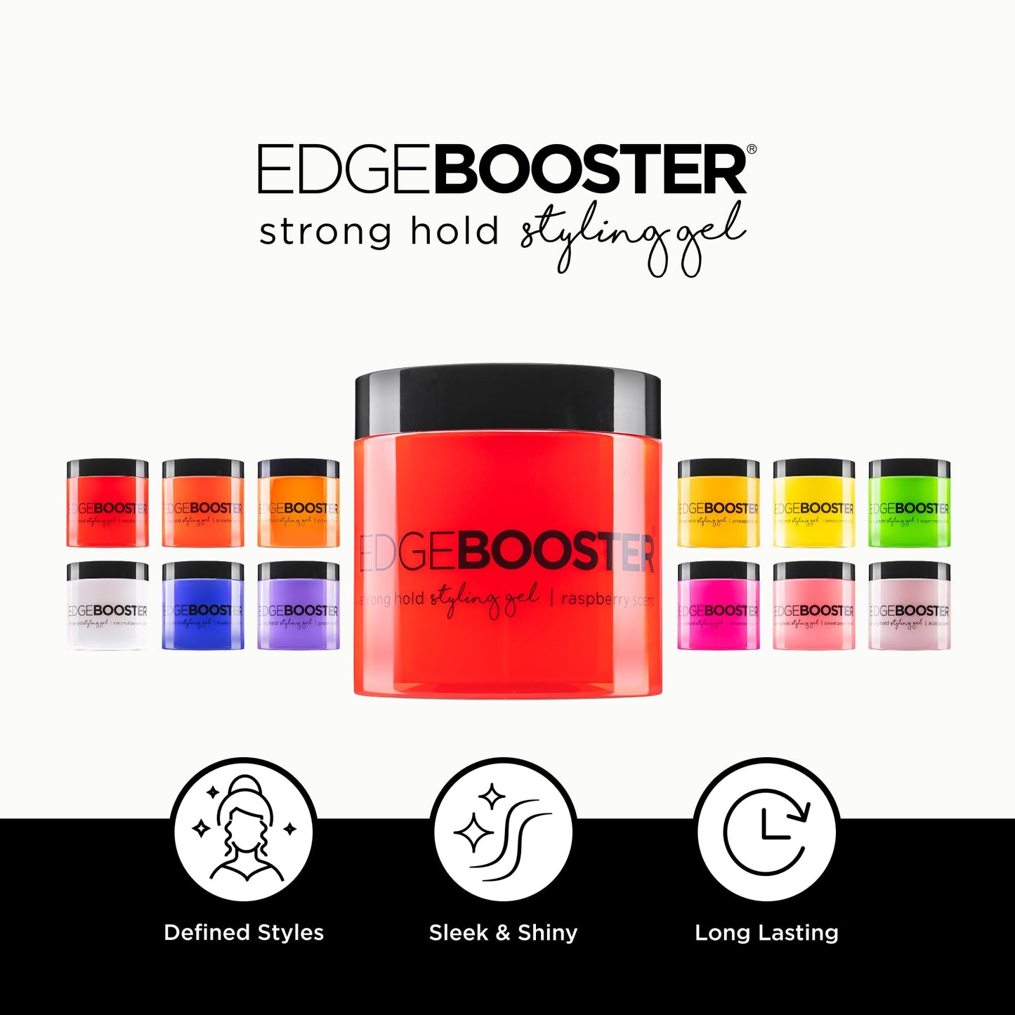 Style Factor EDGE BOOSTER® Strong Hold Styling Gel | Alcohol-Free Hair Gel with Camellia Sinensis Seed Oil for Curly, Wavy & Sleek Styles | Frizz
