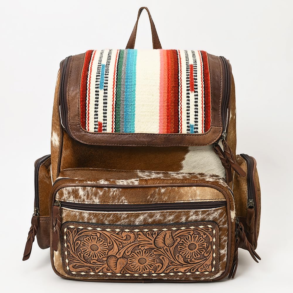 American Darling Women's Backpack Bag Western Hand Tooled Saddle Blanket Genuine Leather Handbag and Ladies Purse