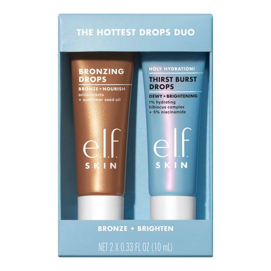 e.l.f. SKIN The Hottest Drops Duo, Holy Hydration! Thirst Burst & Bronzing Skincare Set, For A Dewy, Sun-Kissed Look, Vegan & Cruelty-Free Beauty & Personal Care e.l.f.