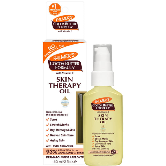 Palmer's Cocoa Butter Formula Skin Therapy Moisturizing Body Oil with Vitamin E & Pure Argan Oil, Deep Body Moisturizer for Dry, Damaged Skin, Scars