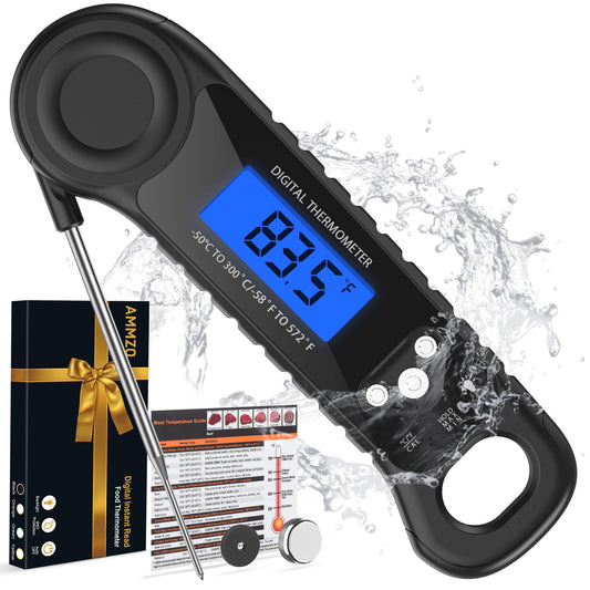 AMMZO Digital Meat Thermometer, Instant Read for Cooking, BBQ, Grill, Smoker, Oven, Roast & Candy, Kitchen & Camping Essentials, Gifts for Men & Women