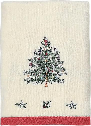 Spode - Hand Towel, Soft & Absorbent Cotton, Holiday Bathroom Decor (Spode Christmas Tree Collection)