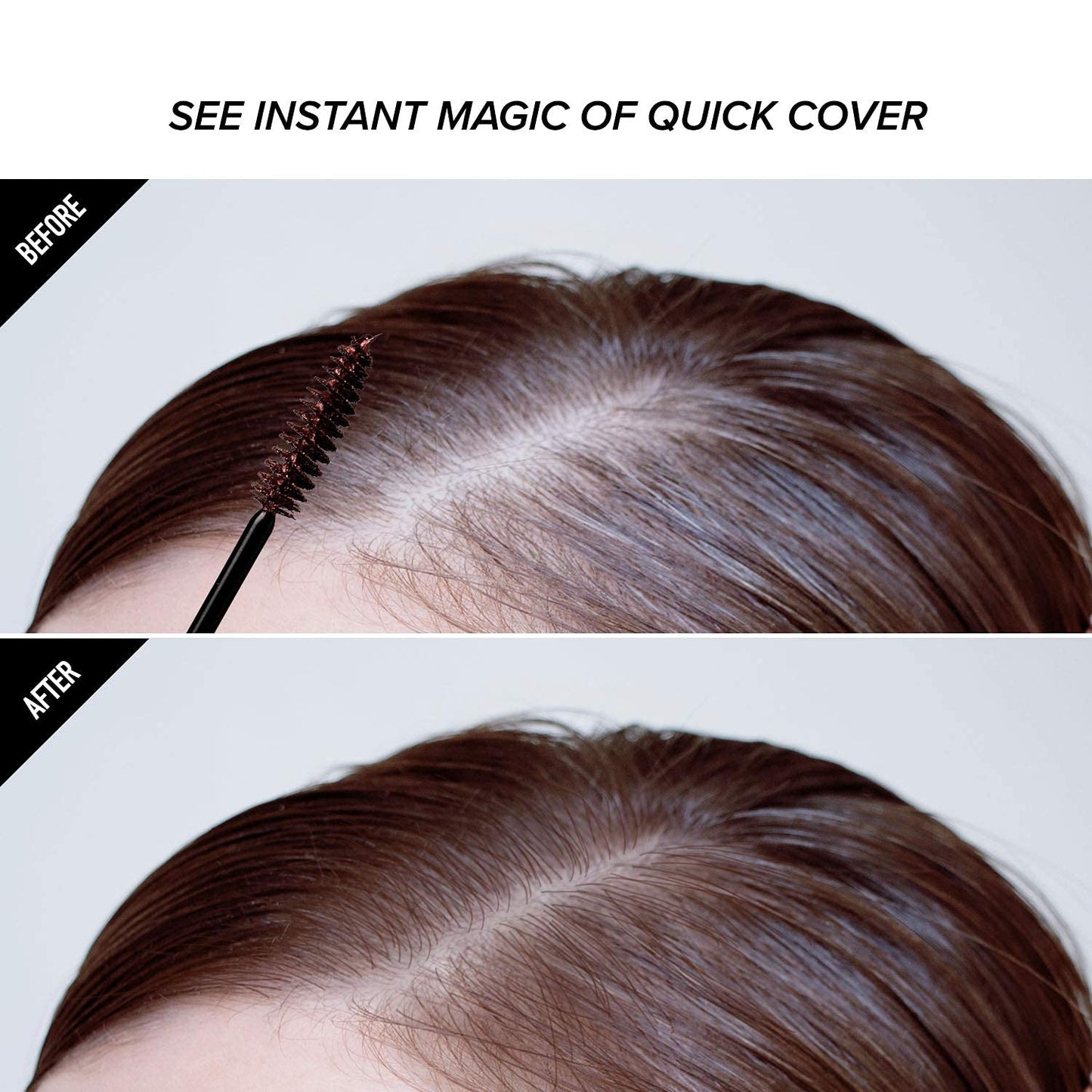 RED by KISS Quick Cover Root Touch Up Rescue (Dark Brown), Mascara Natural Water-Resistant Temporary Gray Concealer Cover Up Brush for Hair Mustache