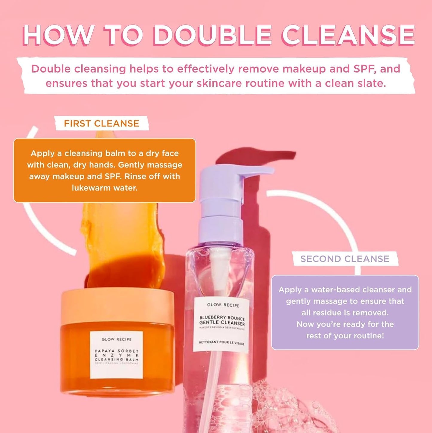 Glow Recipe Papaya Enzyme Cleansing Balm 3.38 oz – Makeup Remover & Gentle Exfoliating Face Wash to Melt Makeup, Even Skin Tone & Hydrate