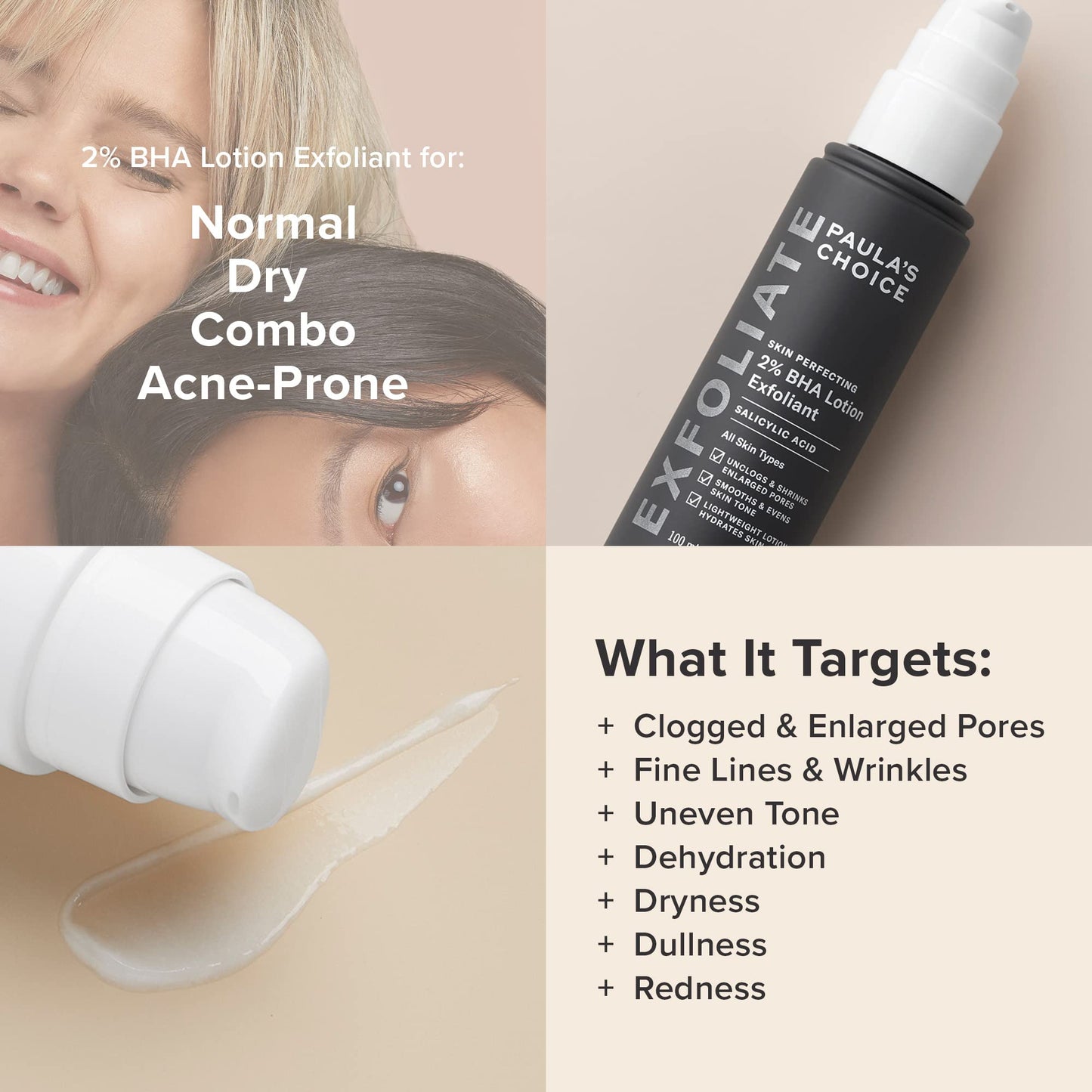 Paula's Choice SKIN PERFECTING 2% BHA Exfoliant Lotion, Salicylic Acid Exfoliant-Facial Exfoliator for Enlarged Pores, Wrinkles & Fine Lines, Suitable