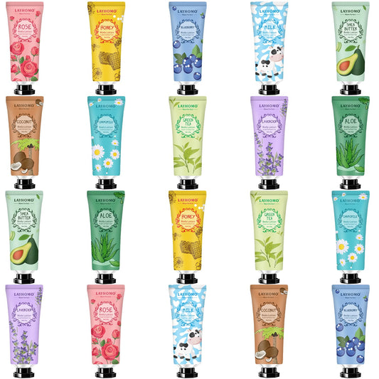 20 Pack Mini Body Lotion Gift Bulk for Dry Skin,Travel Size Small Body Cream With Shea Butter Natural Fragrance Moisturizing Body Lotion for Women